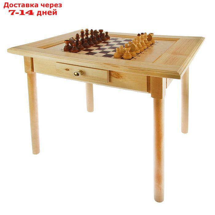 Шахматный стол с ящиком (80х69х76 см, игровое поле 36х36 см, король h=11.5 см) - фото 1 - id-p222821246