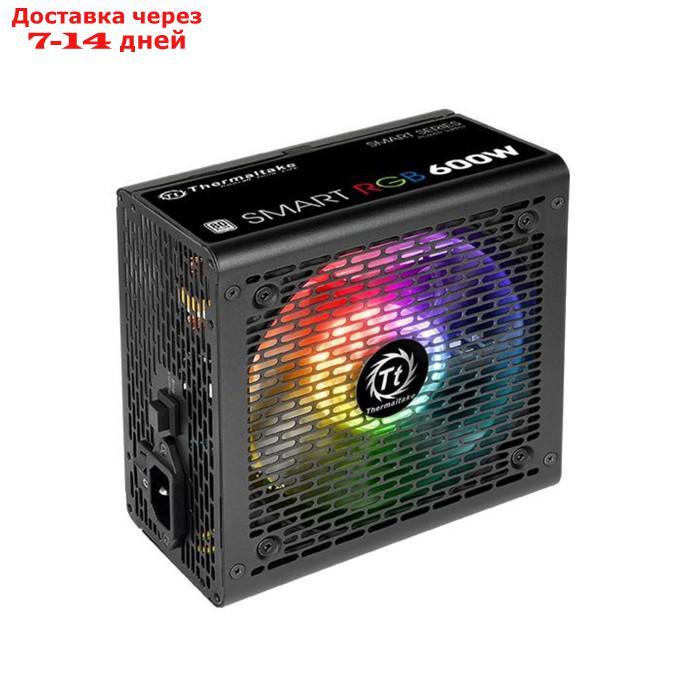 Блок питания Thermaltake ATX 600W Smart RGB 600 80+ (24+4+4pin) APFC 120mm fan color - фото 1 - id-p223482695