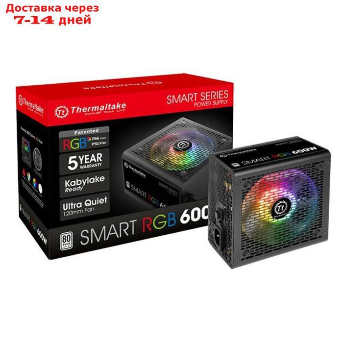 Блок питания Thermaltake ATX 600W Smart RGB 600 80+ (24+4+4pin) APFC 120mm fan color - фото 4 - id-p223482695