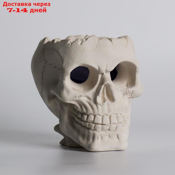 Свеча фигурная в бетоне "Плачущий череп", фиолетовый - фото 4 - id-p223486170