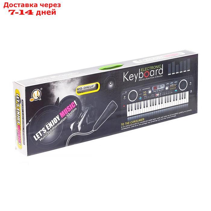 Синтезатор "Музыкальный взрыв" c радио и USB, 49 клавиш, работает от сети и от батареек, блок питания в - фото 8 - id-p223482740