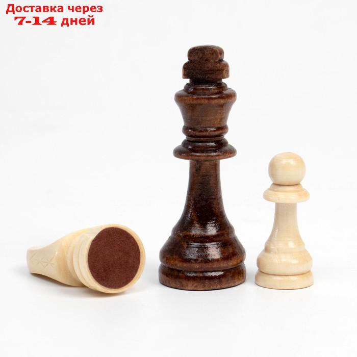 Настольная игра 3 в 1 "Мрамор": шахматы, шашки, нарды (доска дерево 40х40 см) - фото 5 - id-p223482759