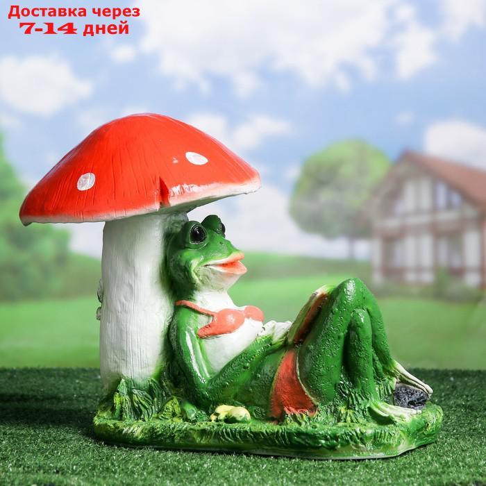 Садовая фигура "Лягушка под грибом с книжкой" 25*45*35 см - фото 2 - id-p223484583