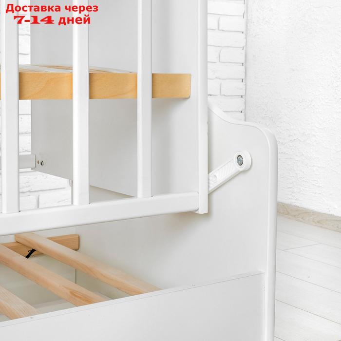 Детская кровать-трансформер "Слоник" с поперечным маятником, цвет белый - фото 5 - id-p223482828