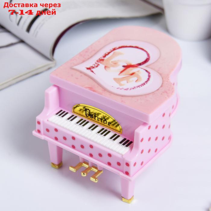 Шкатулка пластик музыкальная механическая "Розовый рояль" 9,2х14х10,8 см - фото 4 - id-p223482852
