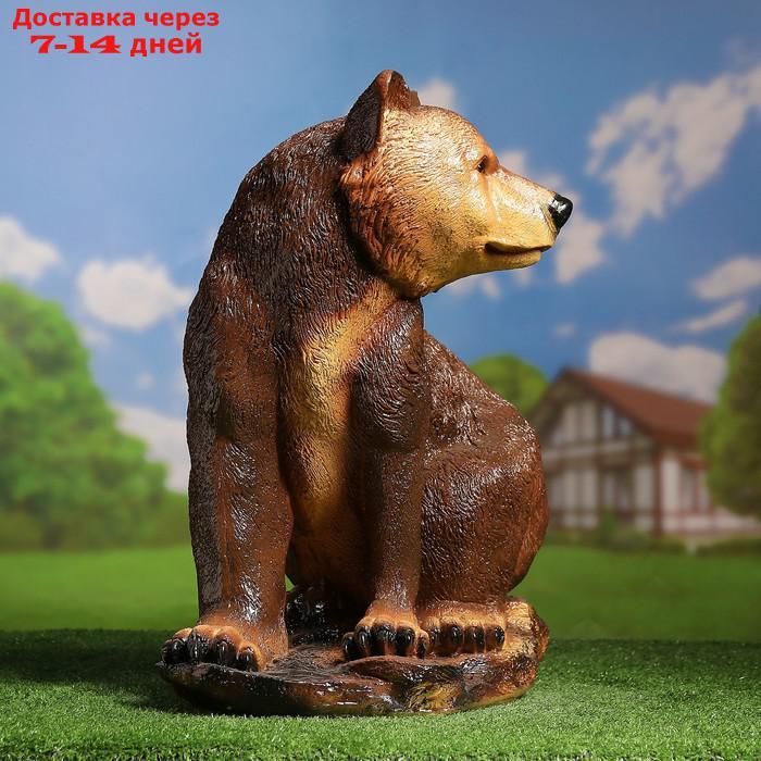 Садовая фигура "Медведь сидя большой" 40х50х48см коричневый - фото 2 - id-p223484689