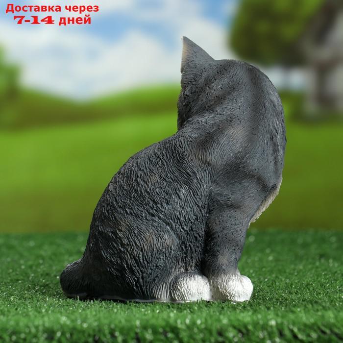 Садовая фигура "Котенок с уточкой" серый, 19х16,5см - фото 3 - id-p223484866