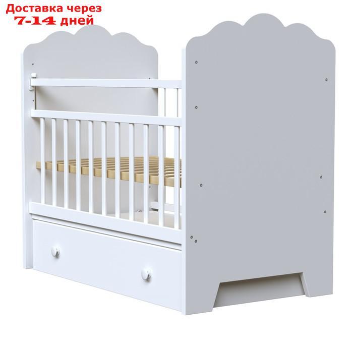 Кровать детская Love Sleeping маятник с ящиком (белый) (1200х600) - фото 6 - id-p223482918
