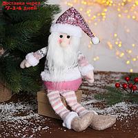 Мягкая игрушка "Дед Мороз в розой шапочке-длинные ножки" 11х37см
