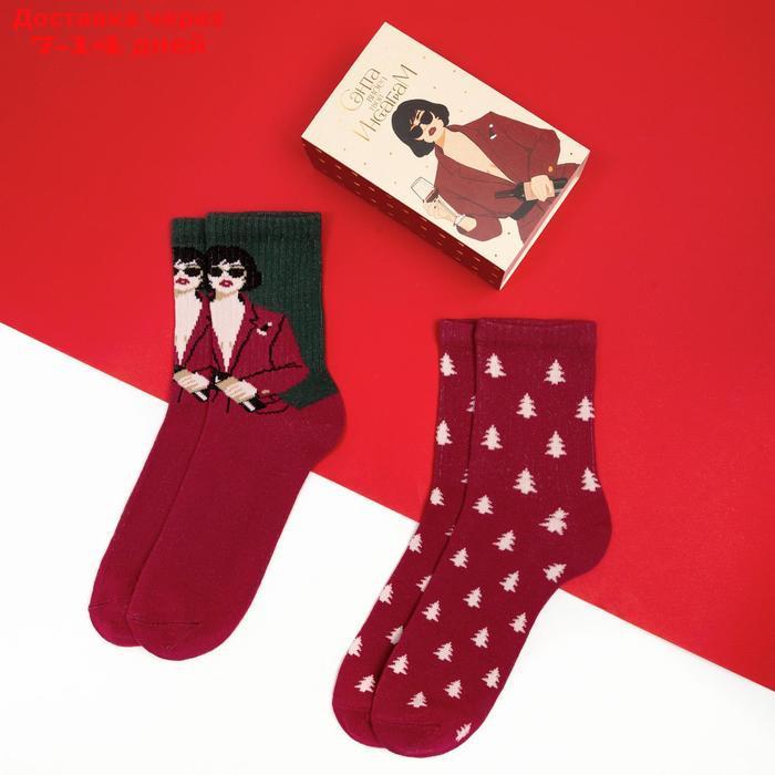 Набор женских новогодних носков KAFTAN "Дама" р. 36-39 (23-25 см), 2 пары - фото 2 - id-p223486408