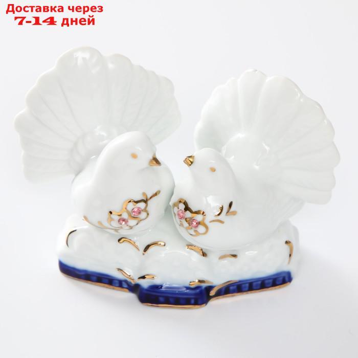 Сувенир "2 воркующих голубя" со стразами, под фарфор - фото 2 - id-p223483019