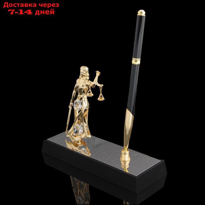 Ручка на подставке "Фемида", 16×6×20 см, с кристаллами Сваровски - фото 2 - id-p223483041
