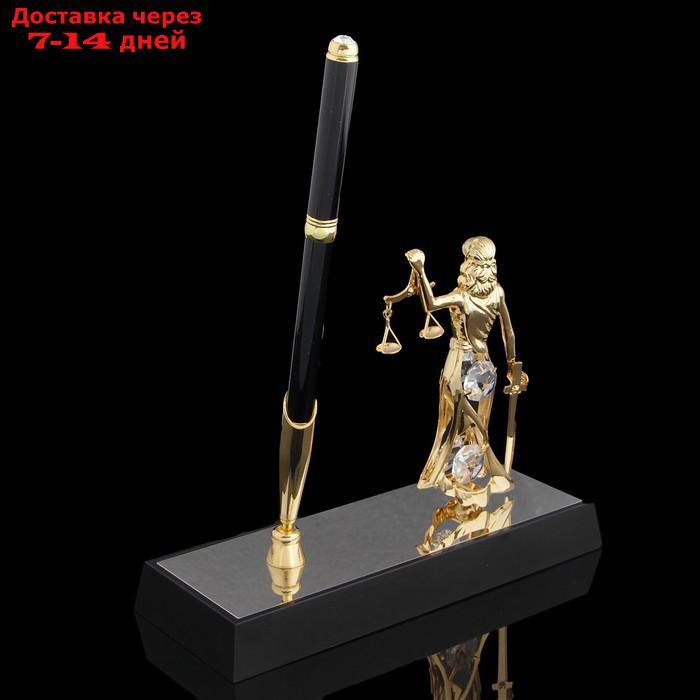 Ручка на подставке "Фемида", 16×6×20 см, с кристаллами Сваровски - фото 3 - id-p223483041