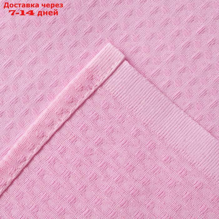Простыня вафельная для бани "Экономь и Я", 150х180 см, цвет розовый - фото 3 - id-p223487448