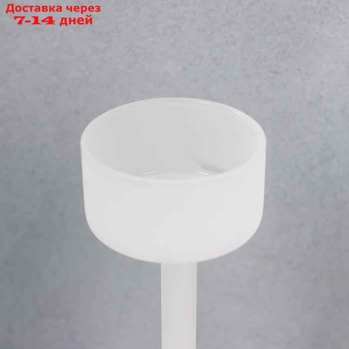 Подсвечник стекло на 1 свечу "Высокая ножка на шаре" белый d до 4,7 см 14,5х6,5х6,5 см - фото 2 - id-p223486551