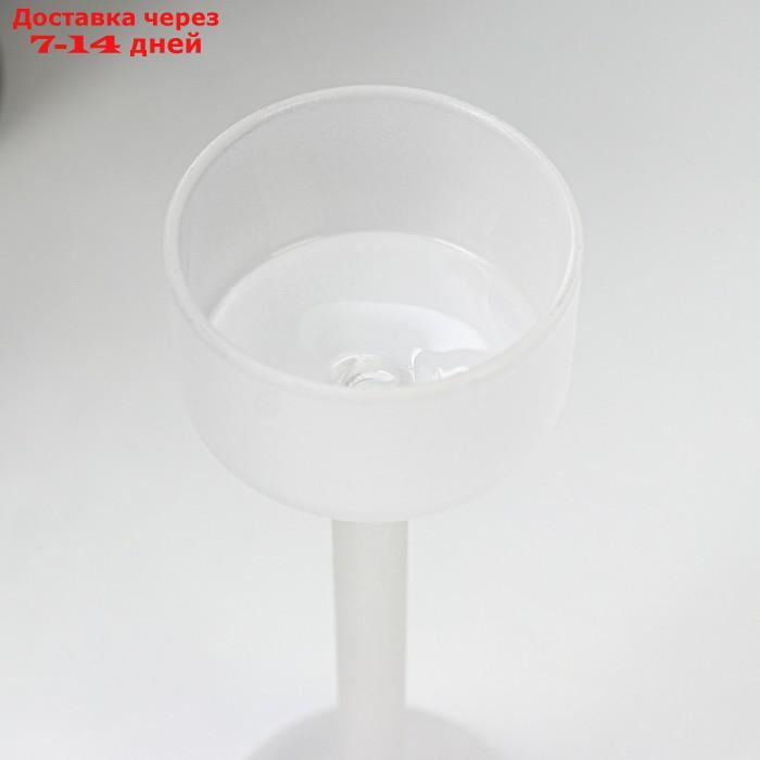Подсвечник стекло на 1 свечу "Высокая ножка на шаре" белый d до 4,7 см 16х6,5х6,5 см - фото 2 - id-p223486578