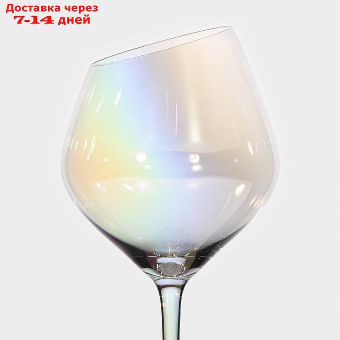 Набор бокалов для вина "Иллюзия", 550 мл, 10×24 см, 2 шт, цвет перламутровый - фото 4 - id-p223486592