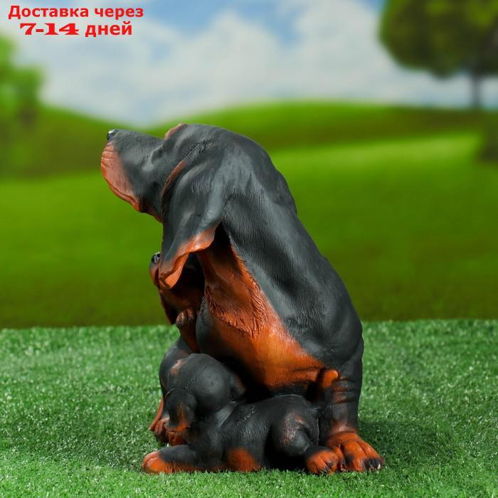 Садовая фигура "Собака Такса семья" 18х30х25см - фото 2 - id-p223486608