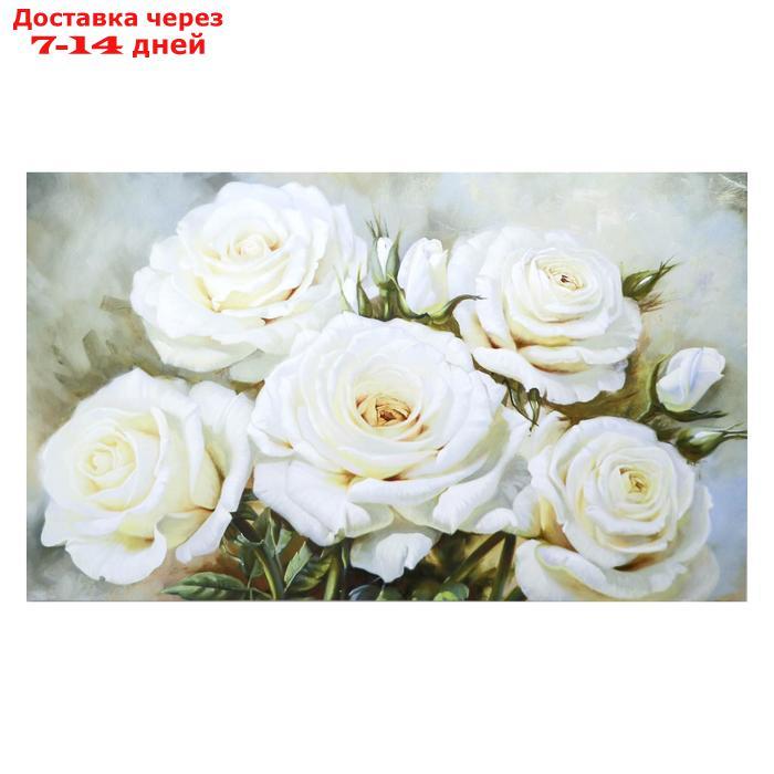 Картина на холсте "Букет белых роз" 60х100 см - фото 1 - id-p223483285