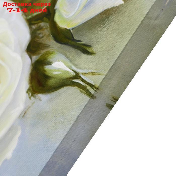 Картина на холсте "Букет белых роз" 60х100 см - фото 2 - id-p223483285