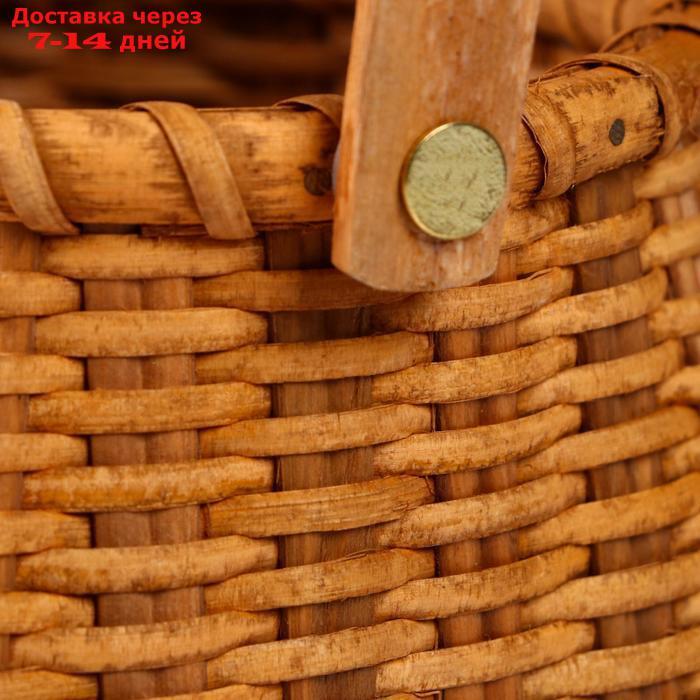 Корзина плетеная (ротанг), 14,5хН11/24,5 см, коричневый - фото 3 - id-p223483298
