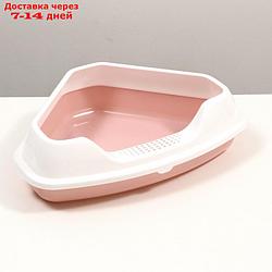 Туалет угловой с рамкой Лекси", 55,5 х 41,5 х 15 см,  розовый