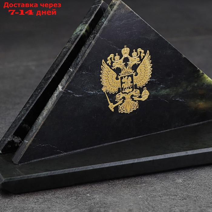 Набор настольный "Треугольник", с гербом, змеевик - фото 4 - id-p223486654