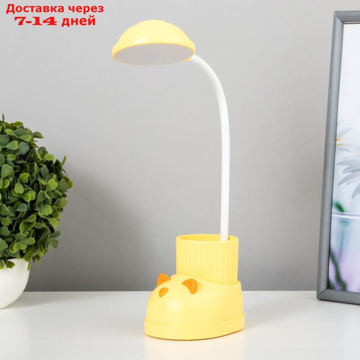 Лампа настольная "Ботинок кот" LED 3 режима 3Вт USB органайзер желтый 8х11х31 см - фото 1 - id-p223487621