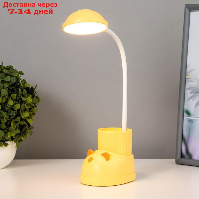Лампа настольная "Ботинок кот" LED 3 режима 3Вт USB органайзер желтый 8х11х31 см - фото 3 - id-p223487621