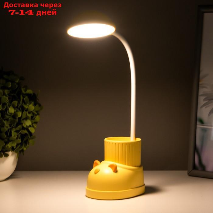 Лампа настольная "Ботинок кот" LED 3 режима 3Вт USB органайзер желтый 8х11х31 см - фото 6 - id-p223487621