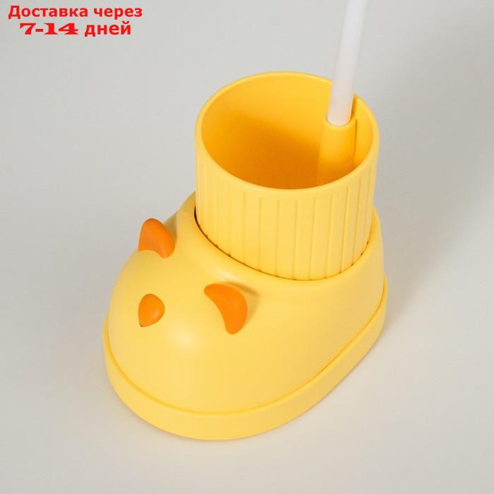 Лампа настольная "Ботинок кот" LED 3 режима 3Вт USB органайзер желтый 8х11х31 см - фото 10 - id-p223487621