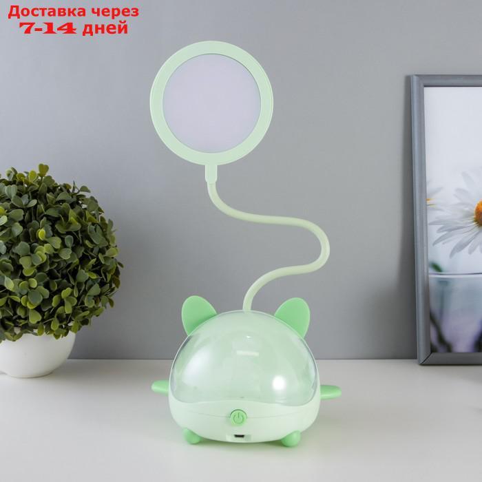 Настольная лампа "Милый мишка" LED 3,5Вт USB АКБ зеленый 12х15х32 см - фото 2 - id-p223487629