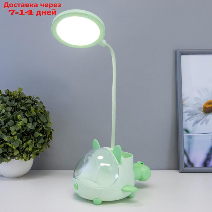 Настольная лампа "Милый мишка" LED 3,5Вт USB АКБ зеленый 12х15х32 см - фото 3 - id-p223487629