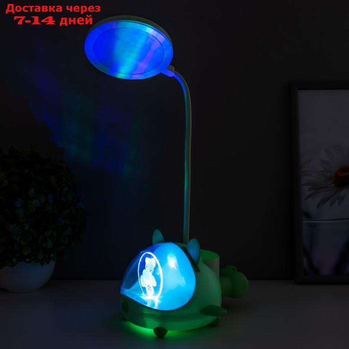 Настольная лампа "Милый мишка" LED 3,5Вт USB АКБ зеленый 12х15х32 см - фото 8 - id-p223487629