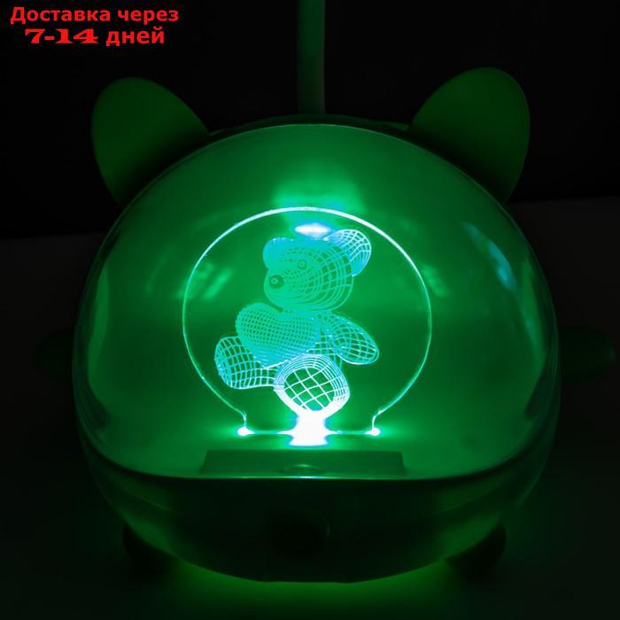 Настольная лампа "Милый мишка" LED 3,5Вт USB АКБ зеленый 12х15х32 см - фото 9 - id-p223487629