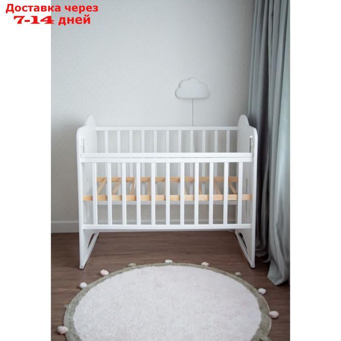 Кровать детская Sweet Bear колесо-качалка (белый) ( 1200х600) - фото 5 - id-p223485453