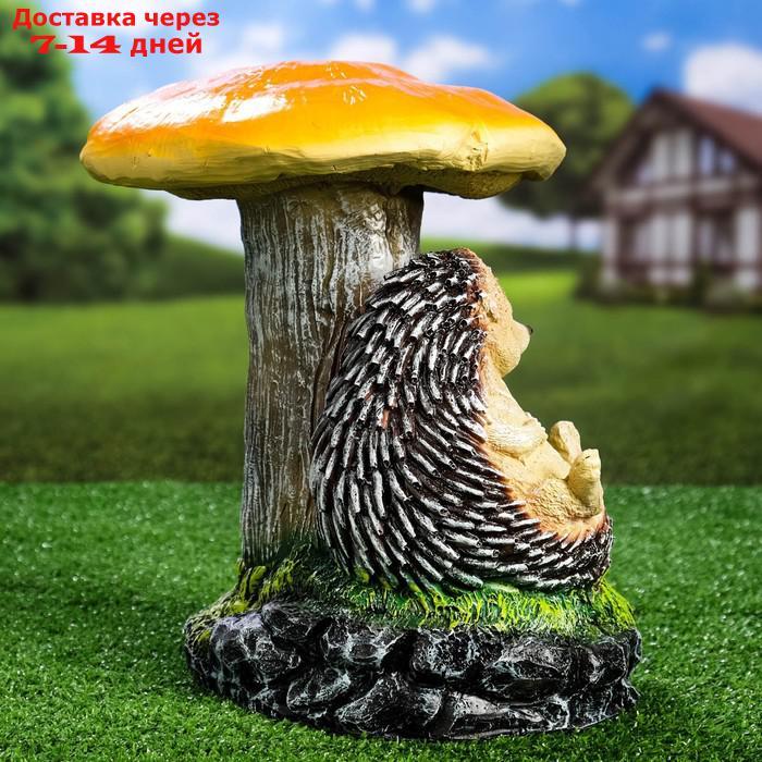 Садовая фигура "Ёж на боку под грибами" 24х28х32cм - фото 2 - id-p223486687