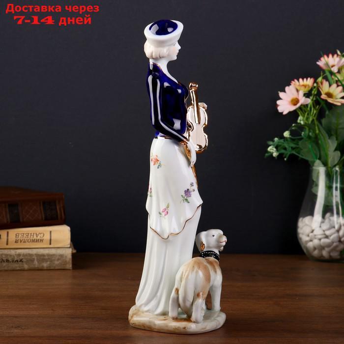 Сувенир керамика "Леди со скрипкой и собакой" 30х10х9,5 см - фото 2 - id-p223487676