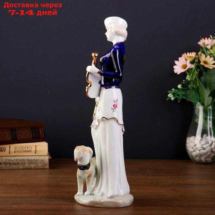 Сувенир керамика "Леди со скрипкой и собакой" 30х10х9,5 см - фото 3 - id-p223487676