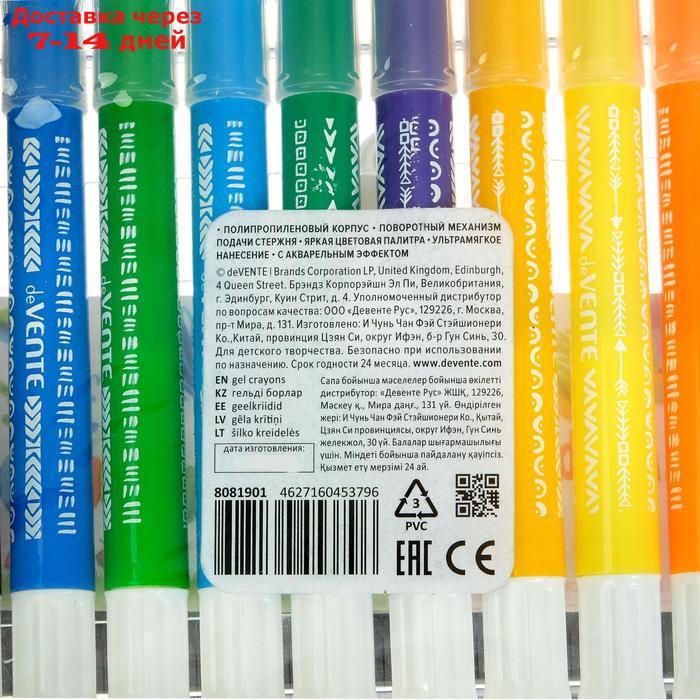 Мелки гелевые 12 цветов deVENTE, супермягкие, с акварельным эффектом, пластиковый корпус с поворотным - фото 6 - id-p223483421