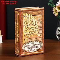 Сейф-книга дерево кожзам "Книга семейного бюджета" 21х13х5 см