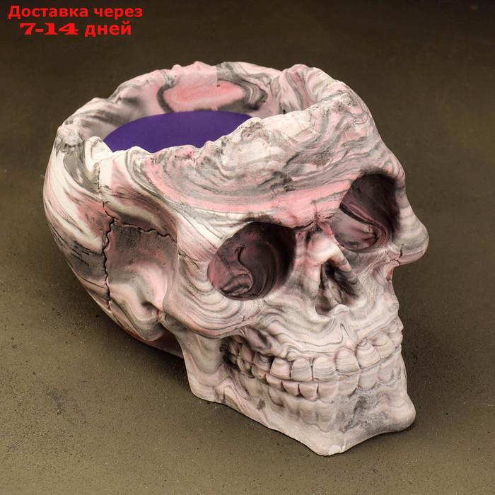 Свеча фигурная ароматическая в бетоне "Череп", фиолетовый - фото 1 - id-p223485604