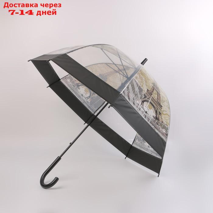 Зонт - трость полуавтоматический "Башни", 8 спиц, R = 40 см, цвет МИКС - фото 1 - id-p223483642