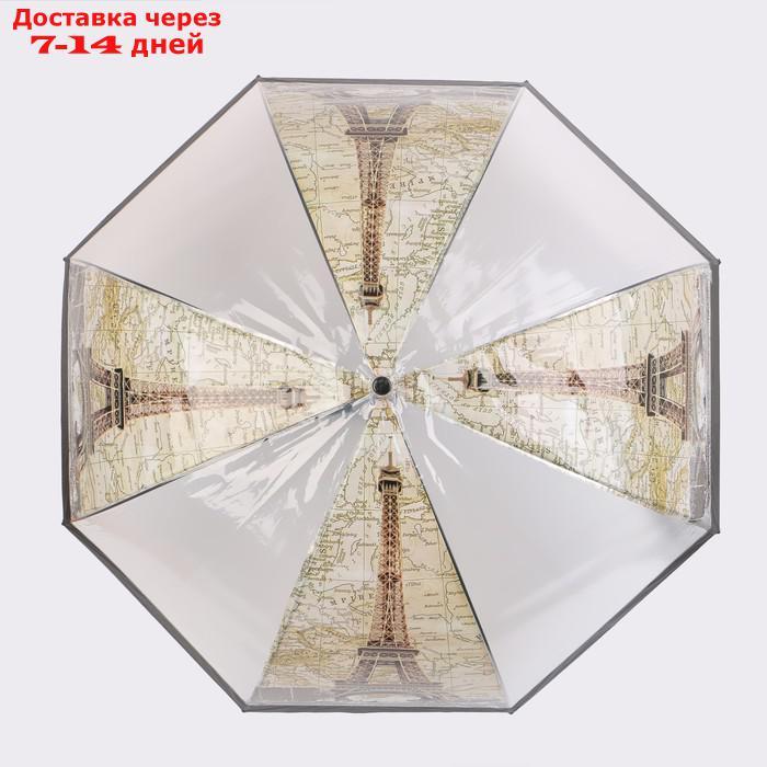 Зонт - трость полуавтоматический "Башни", 8 спиц, R = 40 см, цвет МИКС - фото 4 - id-p223483642