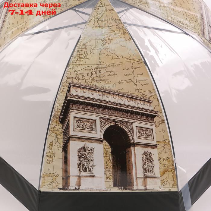 Зонт - трость полуавтоматический "Башни", 8 спиц, R = 40 см, цвет МИКС - фото 7 - id-p223483642