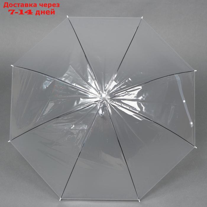 Зонт - трость полуавтоматический "Каркас", 8 спиц, R = 48 см, цвет прозрачный - фото 2 - id-p223483644