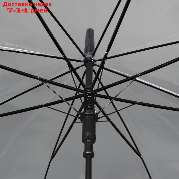 Зонт - трость полуавтоматический "Каркас", 8 спиц, R = 48 см, цвет прозрачный - фото 3 - id-p223483644