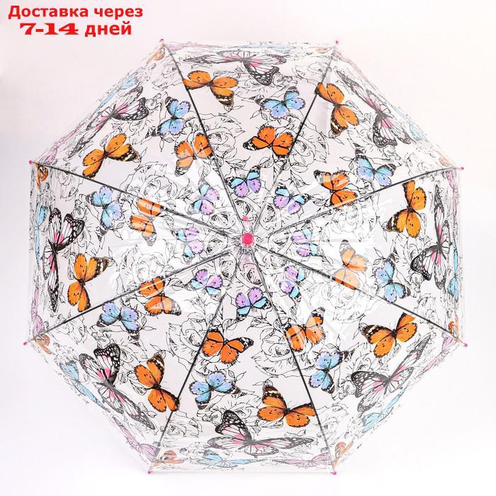 Зонт - трость полуавтоматический "Бабочки", 8 спиц, R = 40 см, цвет МИКС - фото 6 - id-p223483646