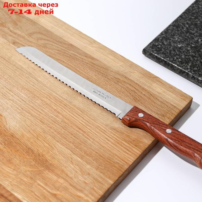 Нож кухонный для хлеба Dynamic, лезвие 20 см, с деревянной ручкой - фото 2 - id-p223483903