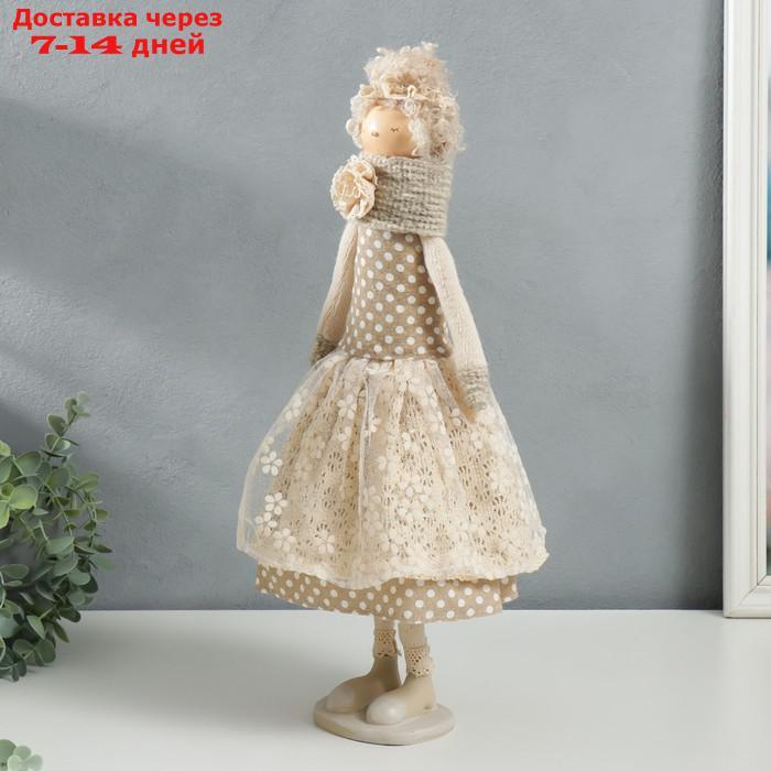 Кукла интерьерная "Девушка с кудряшками, платье в горох, с сердцем" 48,5х14х17 см - фото 4 - id-p223486978